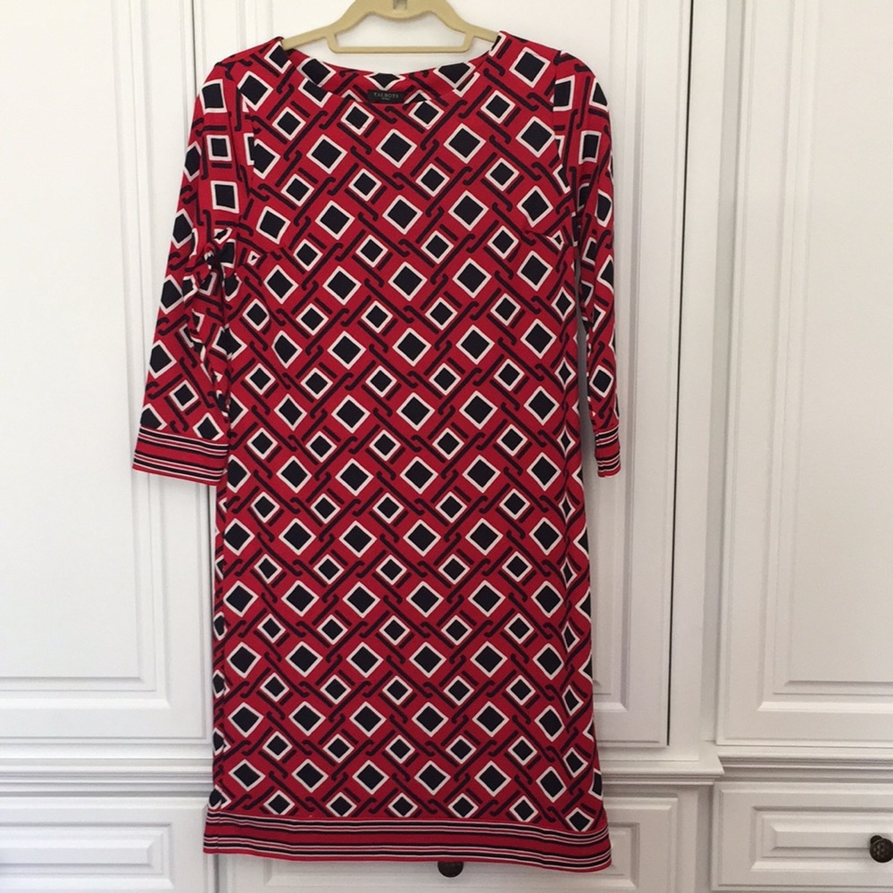 Talbots Red and Black Dress